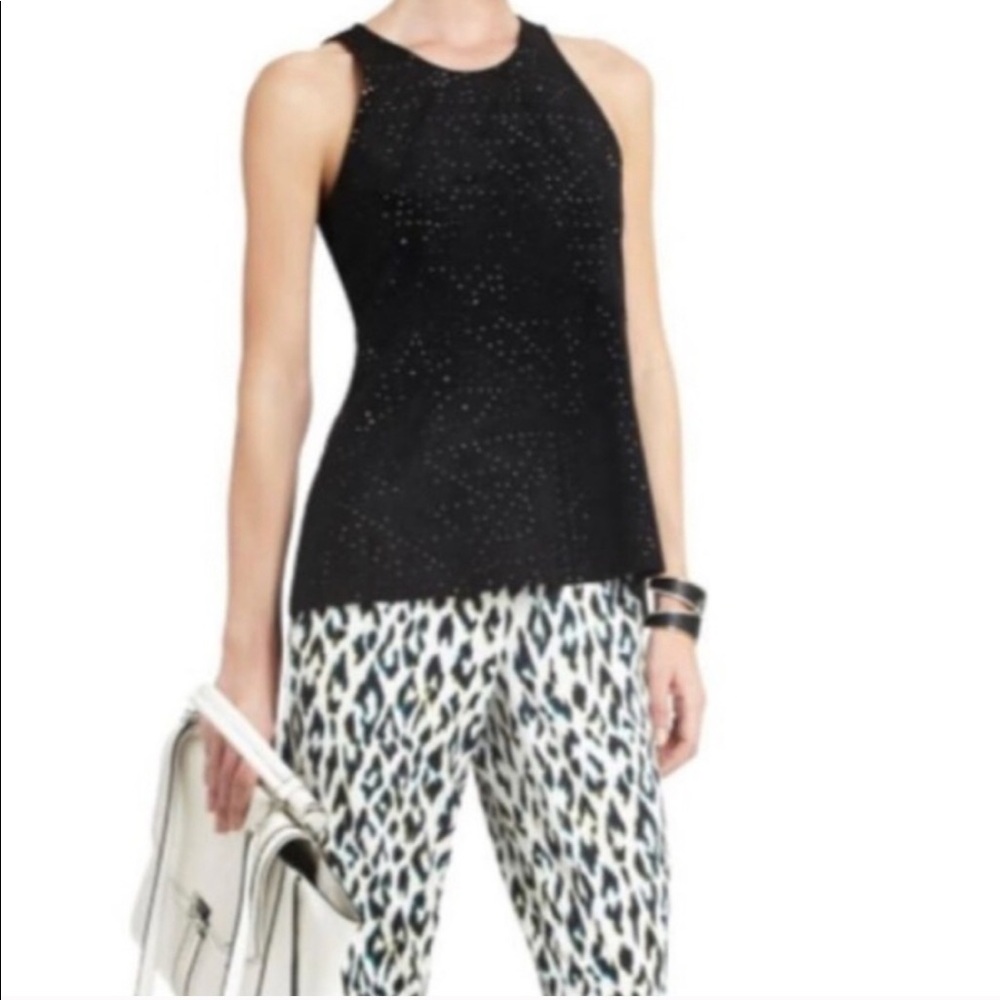 BCBGMaxAzria Caralyn Faux-Suede Peplum Top